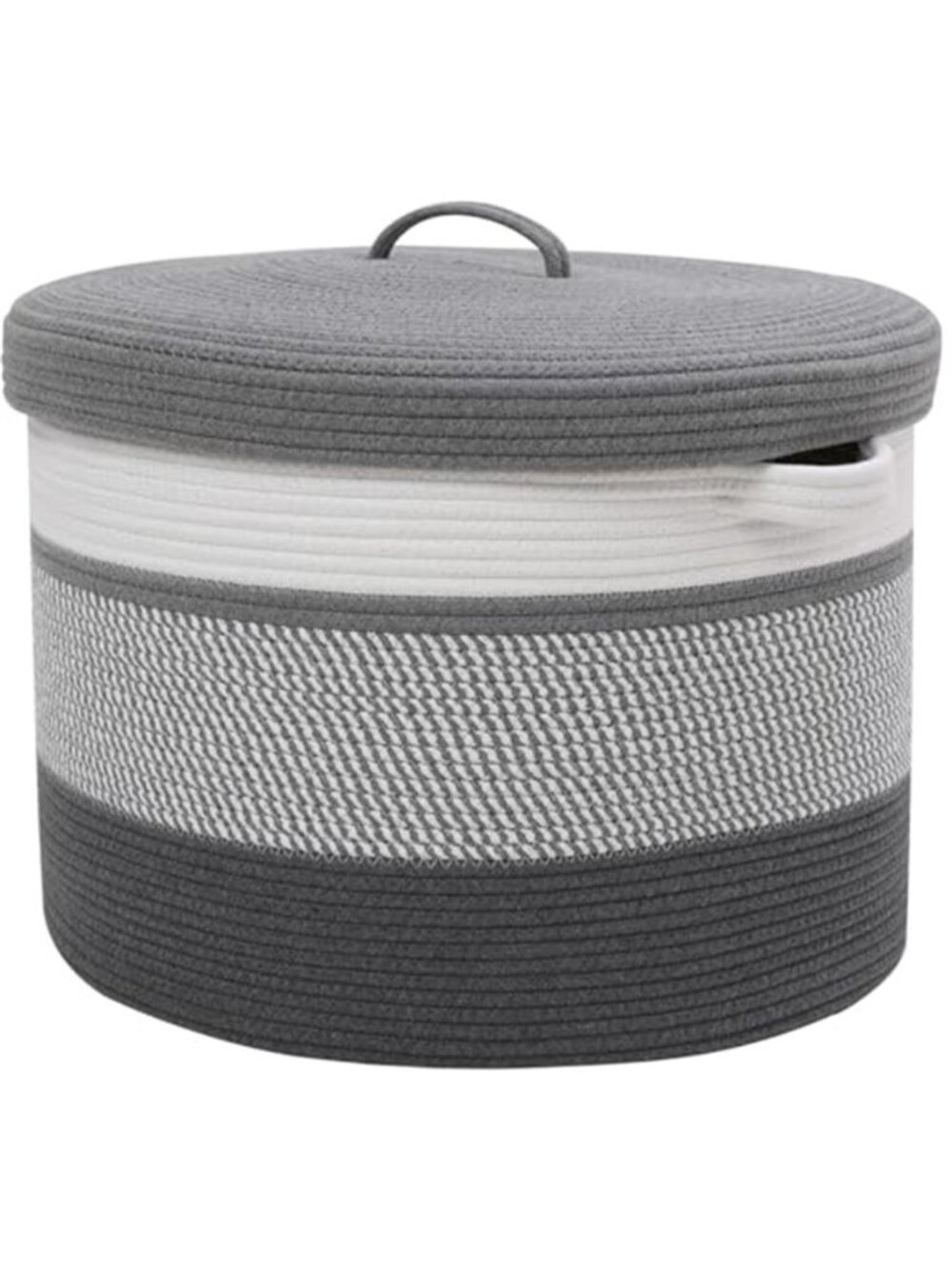 Extra Large Round Cotton Rope Storage Basket with Lid